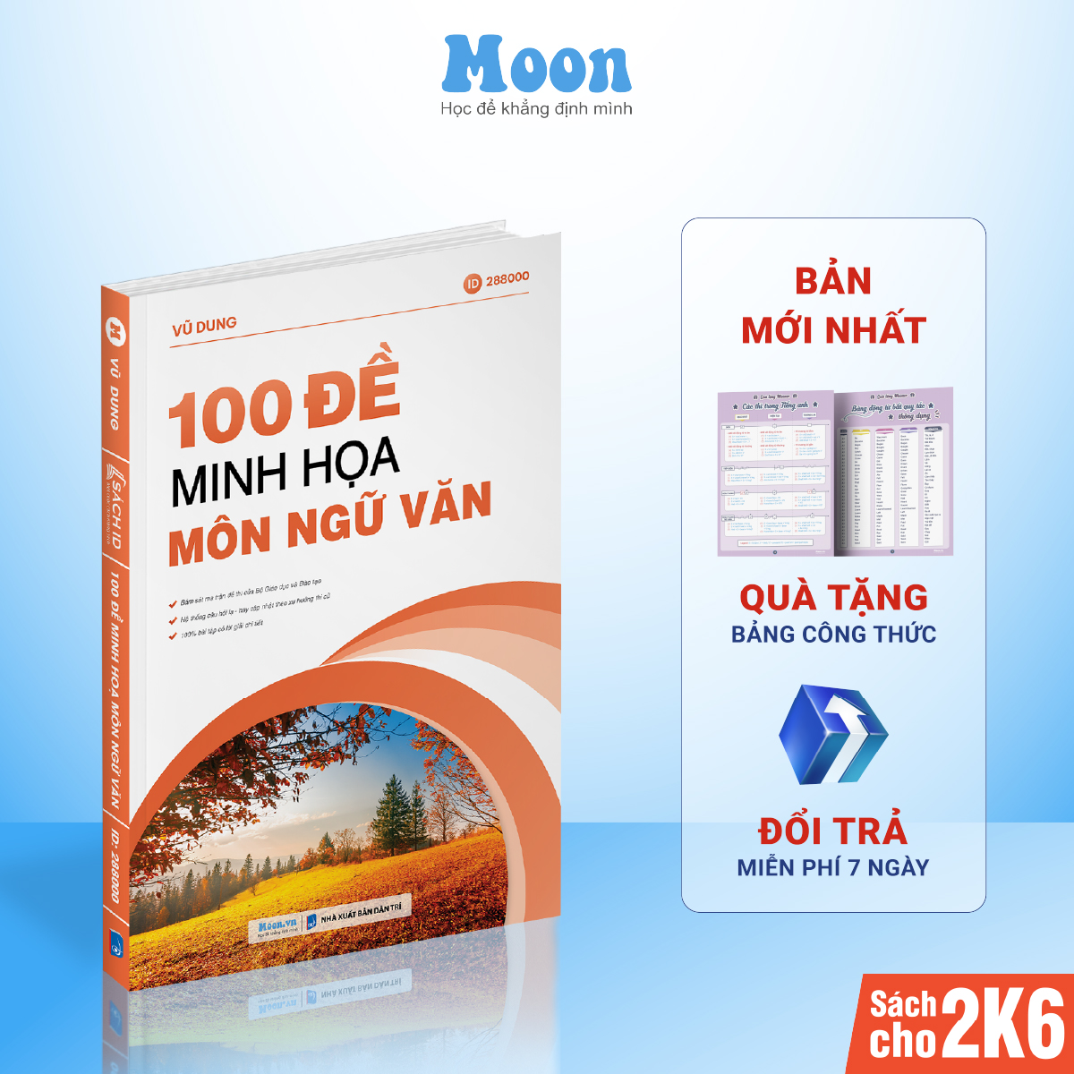 Bộ 100 đề minh họa Văn học luyện thi THPT QG Moonbook | Sách ID Moonbook