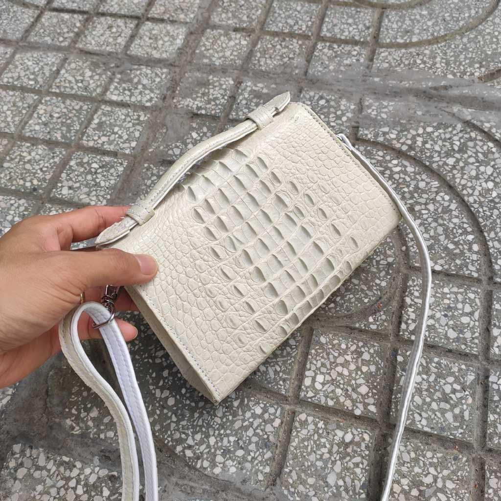 Túi nữ cá sấu Bạch tạng trắng tinh tuyền!