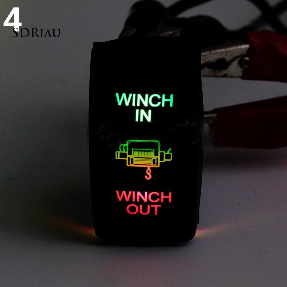 Công tắc rocker UTV laser đèn LED kép 7 chấu điều khiển tời kéo 12V 24V chuyên dụng