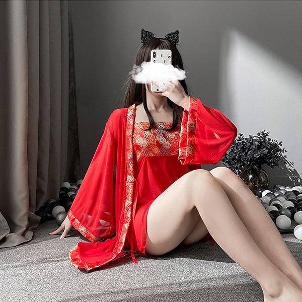 Cosplay cổ trang Trung Quốc ren họa tiết sexy đáng yêu váy ngủ kèm áo choàng cổ điển / chụp ảnh cosplay BIKI HOUSE N784