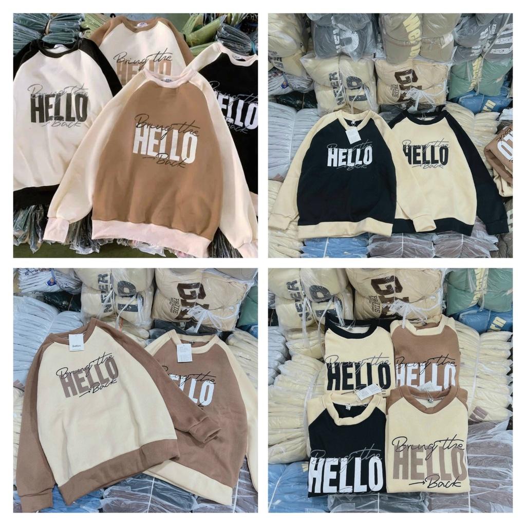 Áo Khoác Hoodie & Sweater Nam Nữ Họa Tiết Chữ HELLO Chất Nỉ Ngoại Mềm Mịn Phong Cách Thời Trang Hàn