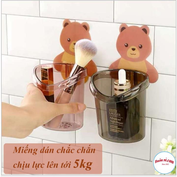 ️ ️ Cốc Đựng Bàn Chải, Kem Đánh Răng Hình Gấu Gắn Tường-00879