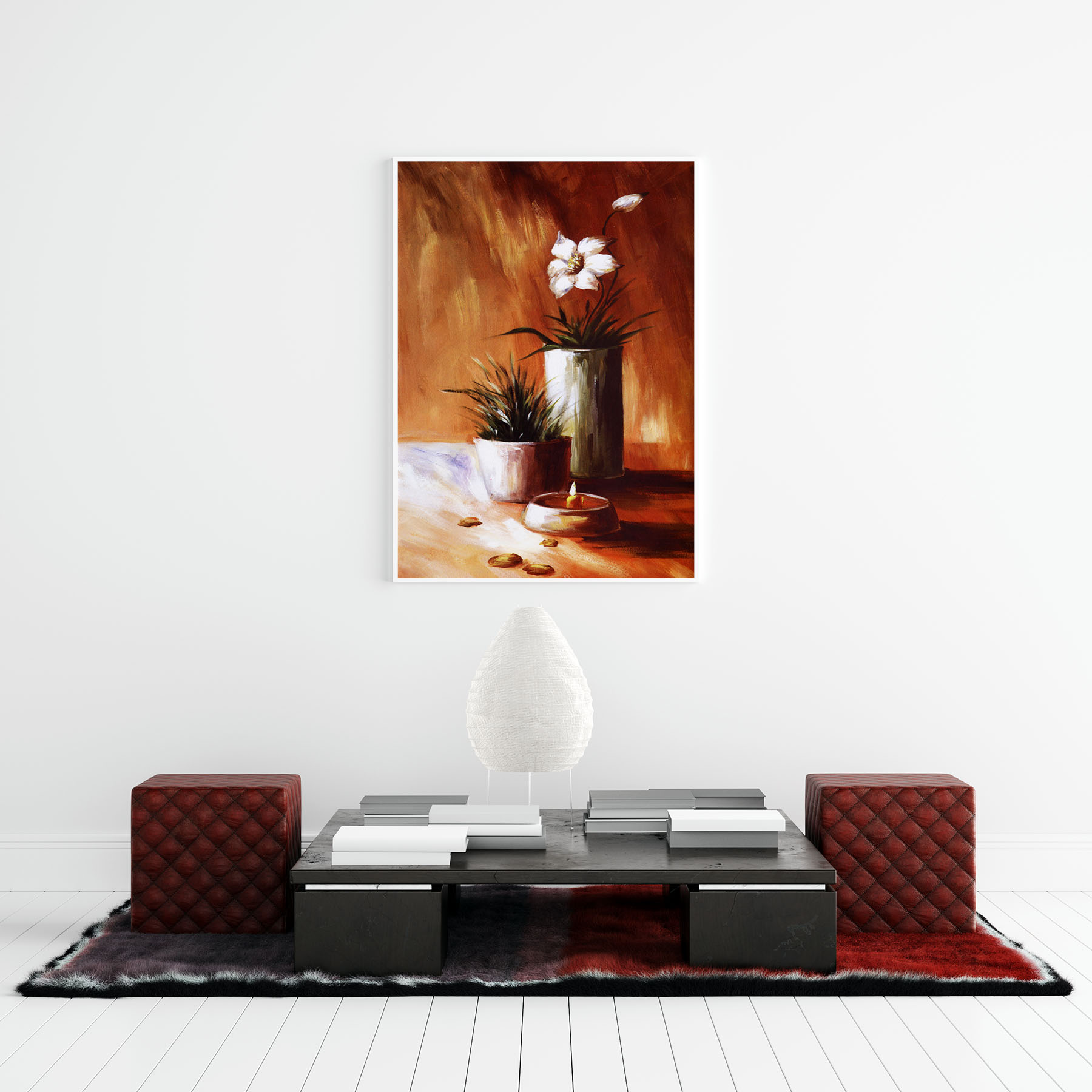 Tranh canvas treo tường bình hoa nghệ thuật - BH007
