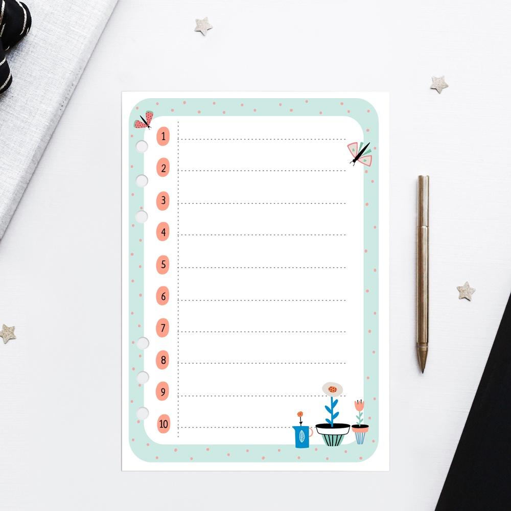 Ruột giấy sổ c.ò.n.g Self Planner - Happy Note 5 tờ / mẫu 120gsm A5