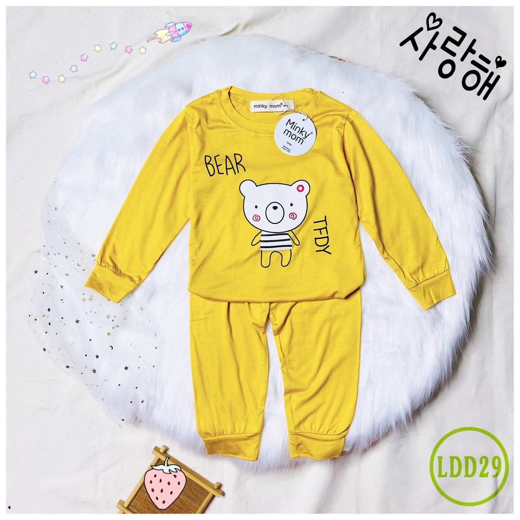 Bộ Dài Tay Cho Bé LDD29 Đồ Bộ Thun Lạnh Cao Cấp Mềm Mịn Thoáng Mát Hàng Chuẩn Loại 1 MINKY MOM Dễ Chịu, Thoải Mái Cho Bé