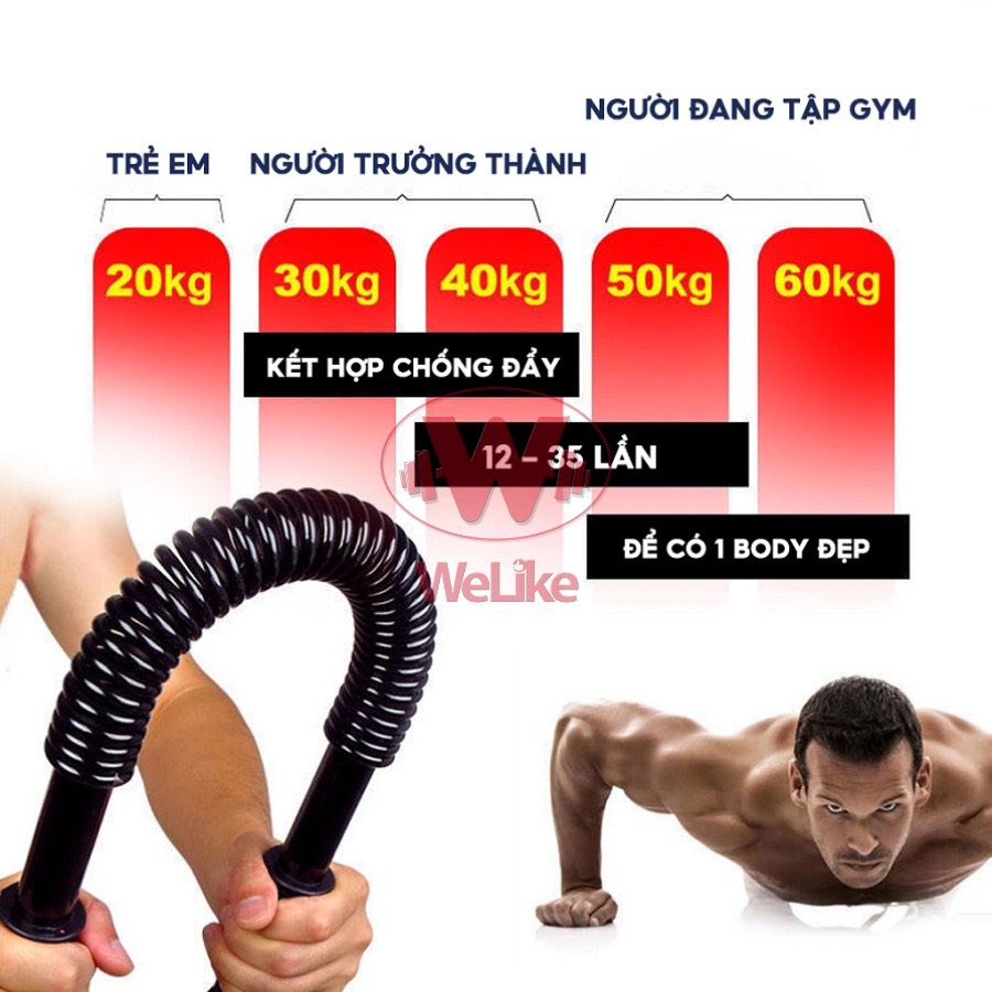 gậy lò xo, Gậy tập cơ tay, Gậy bẻ tập cơ tay lò xo đàn hồi Titan 10kg, 20kg, 30kg, 40kg, 50kg, 60kg kháng lực tập gym, gậy lò xo 100kg màu vàng - [10kg] Gậy Bẻ Lò Xo 10Kg Cho Trẻ Em - Hàng chính hãng dododios