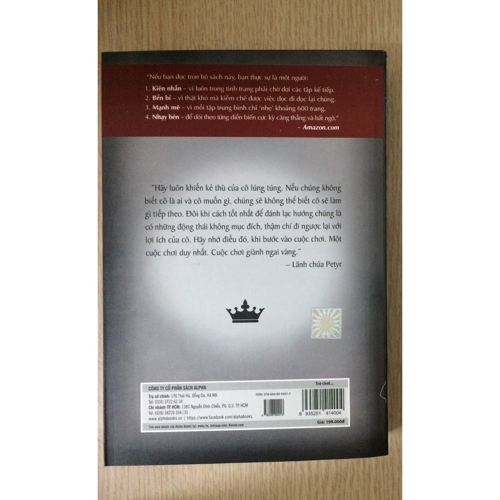 Tuyển Tập Series Tiểu Thuyết Sử Thi Viễn Tưởng Bán Chạy Nhất Nước Mỹ Cuat Tác Giả George R. R. Martin: Trò Chơi Vương Quyền 3C - Tử Hôn