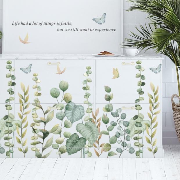 Decal trang trí tường - Dây leo tường xanh lá nhạt