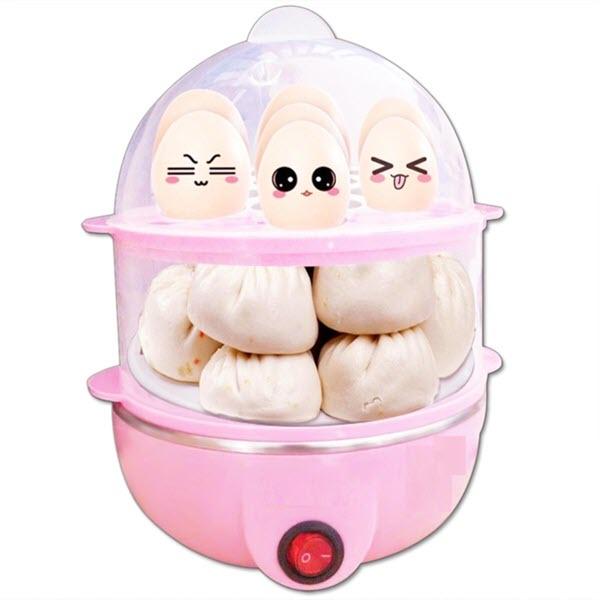 NỒI ĐIỆN LUỘC TRỨNG KIÊM NỒI HẤP THỨC ĂN ĐA NĂNG 2 TẦNG SIÊU TỐC