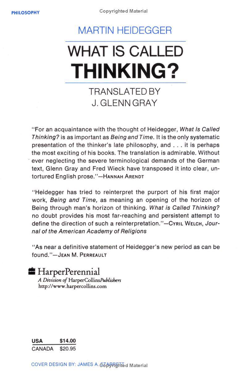Sách ngoại văn: Harper Perennial Modern Thought - What Is Called Thinking?