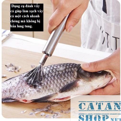 Dụng cụ nạo dừa tiện dụng, Cây đánh vảy cá đa năng siêu sạch bằng thép không gỉ-GD475-DanhVayCa