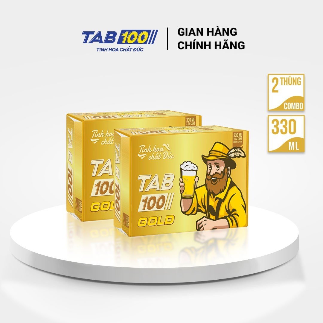 Bia lon TAB GOLD - combo 2 thùng (24 lon 330ml)