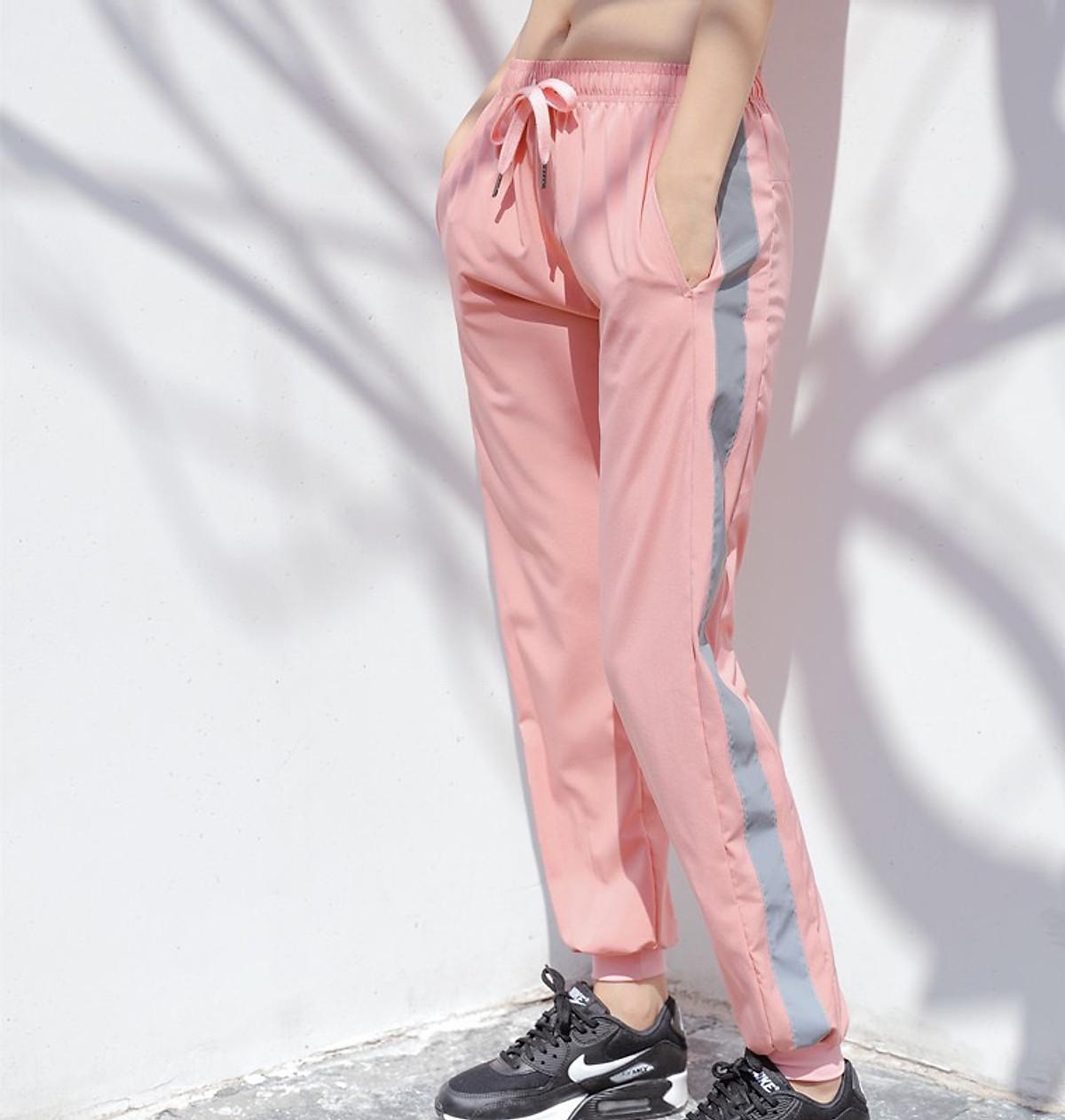 QUẦN JOGGER NỮ VẢI DÙ CAO CẤP NHIỀU MÀU ĐA NĂNG - Hồng