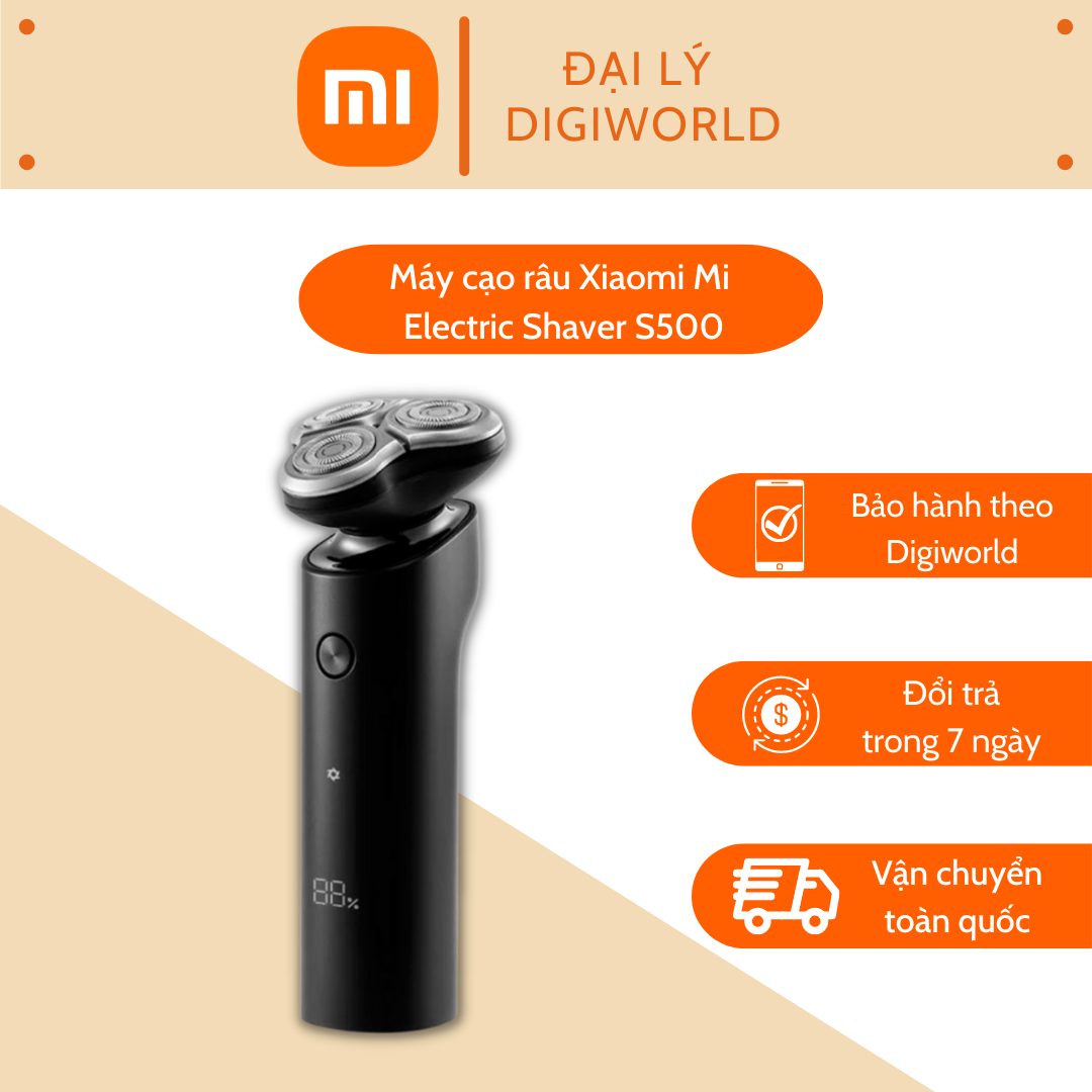 Máy cạo râu Xiaomi - Mi Electric Shaver S500 - Hàng chính hãng - Lưỡi dao sắc bén có khả năng xoay 360°