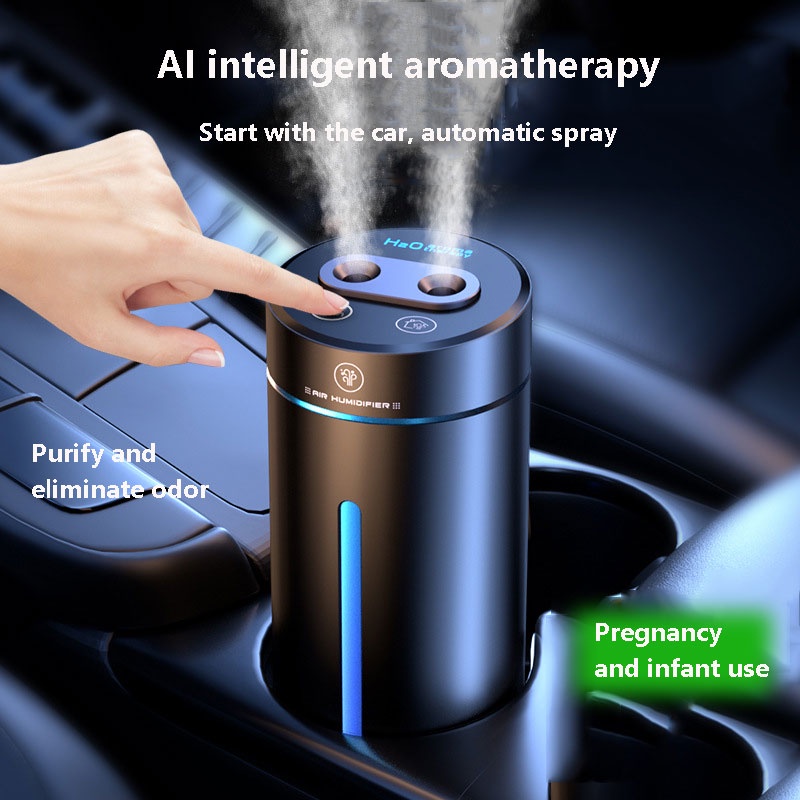 Máy Khuếch Tán Tinh Dầu Air Humidifier Dành Cho Xe Ô Tô Có Hỗ Trợ Sạc Pin