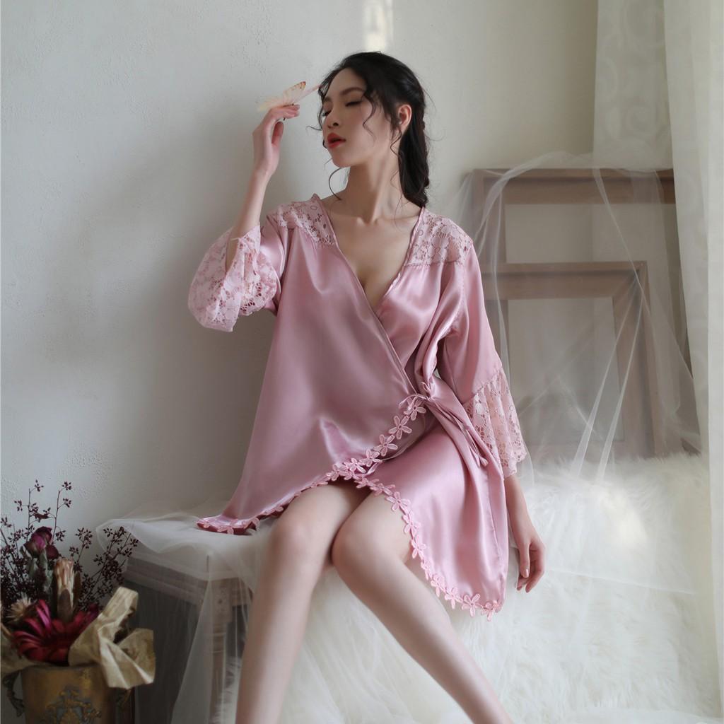 Áo choàng ngủ gợi cảm chất cao cấp mềm mịn A615-áo choàng ngủ phi lụa