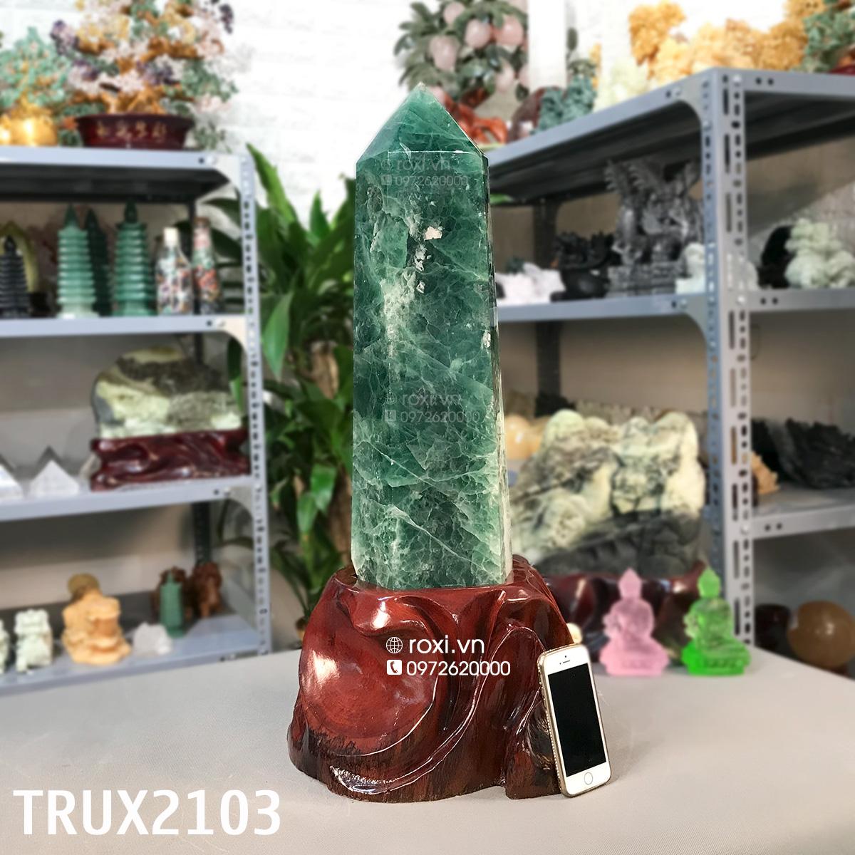 Trụ đá Fluorit xanh 68cm - 20,9Kg