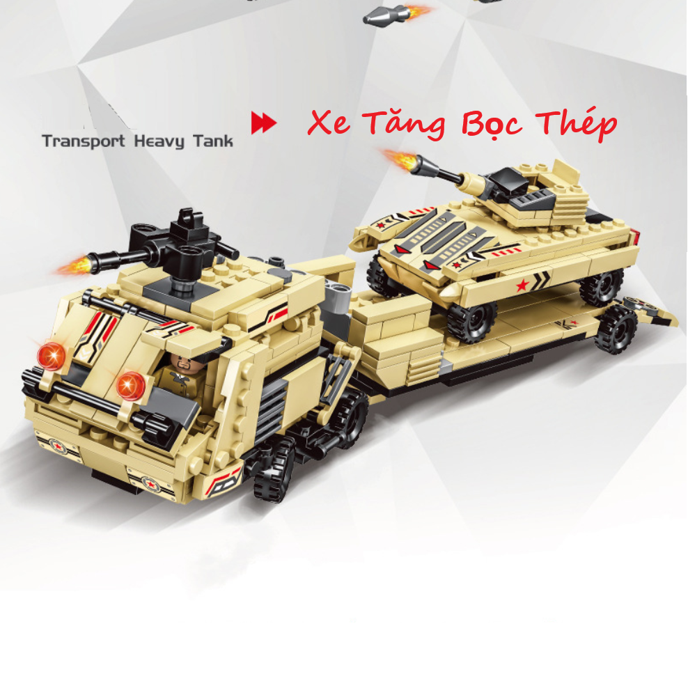 43 Tạo Hình - Bộ Đồ Chơi Lắp Ghép xếp hình Xe OTO Cảnh Sát, ROBOT,Máy Bay – Xe Tăng
