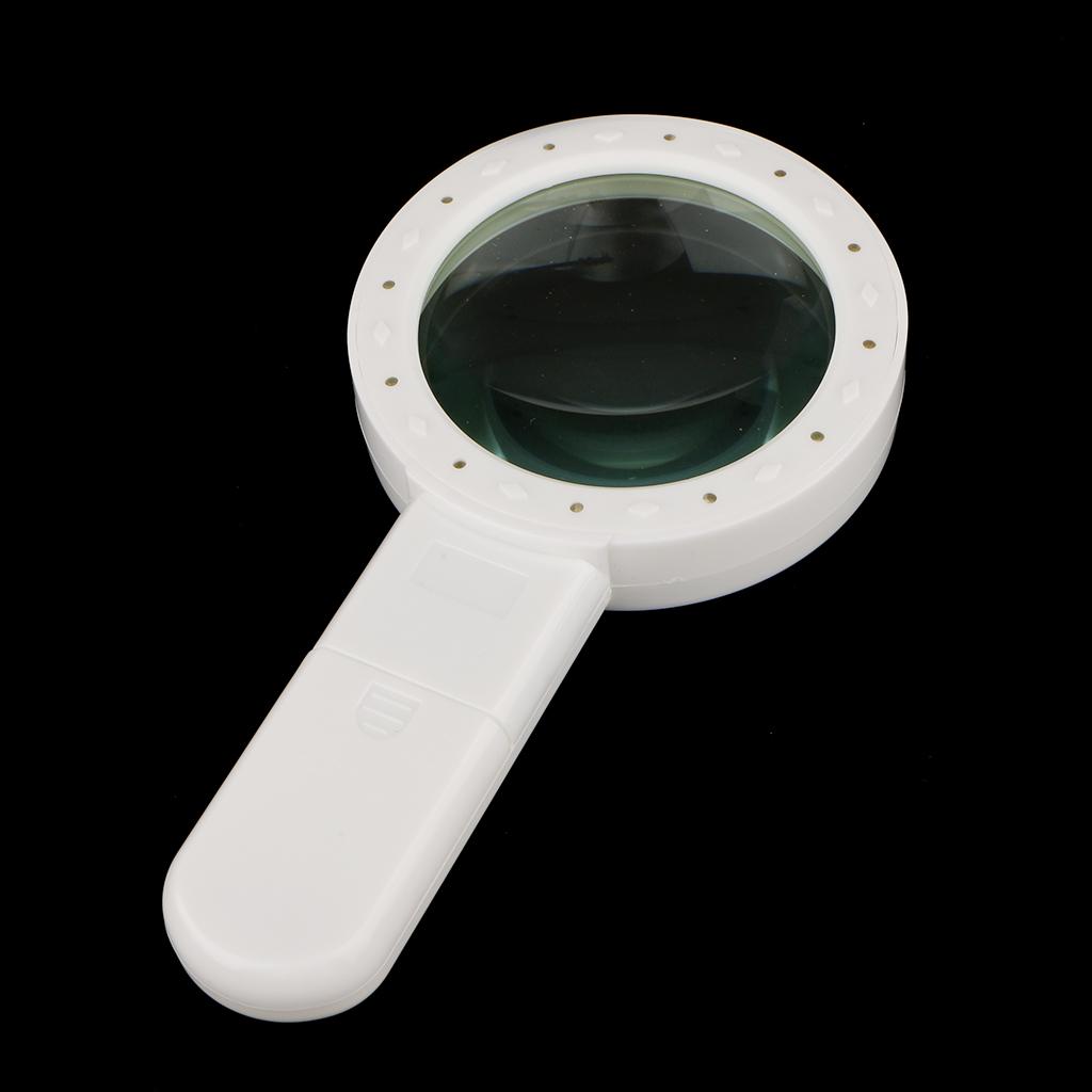 2x Hand Held 10x Magnifying Glass Lens Magnifier Loupe with 12 LED Lights
