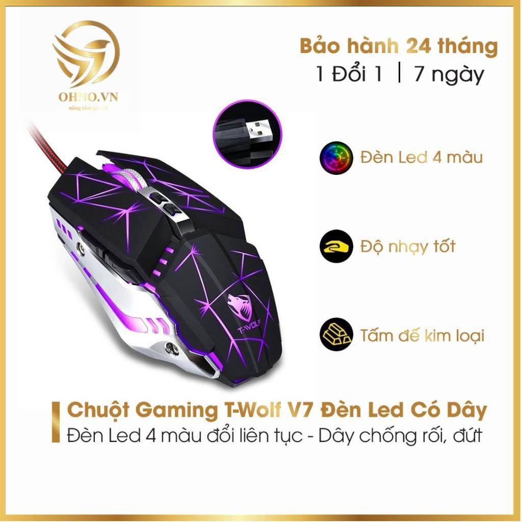 Chuột Máy Tính Có Dây Chuột Gaming T-Wolf V7 Chơi Game Nhạy LED _ Hàng Chính Hãng