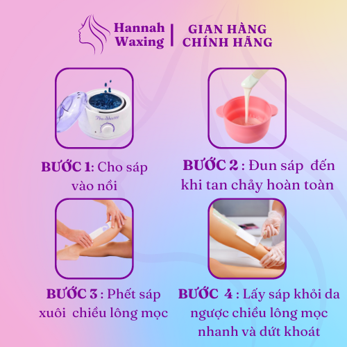 Combo 100g Sáp Wax Lông, Nồi Chống Dính Ceramic, Que gỗ tặng kèm