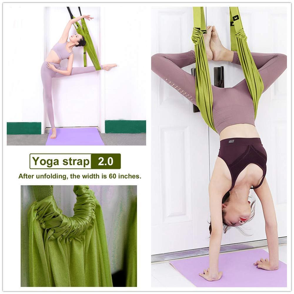 Trên Không Tập Yoga Tường Dây Hở Hông Võng Căng Phụ Trợ Huấn Luyện Ngược Kéo Căng Dây Nhà Nữ Đen Dây Đai Tập Yoga Thể Dục