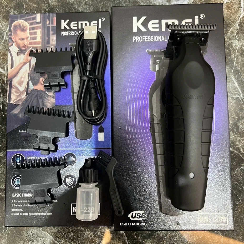 Tông Đơ Chấn Viền, Tông Đơ Khắc KEMEI 2299 Siêu Nét Gọn Đẹp Bền Chuyên Nghiệp Cho Salon, Barber Tóc