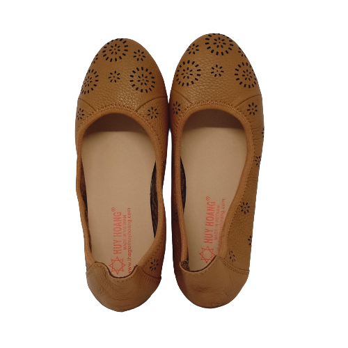 Giày nữ hoa văn Huy Hoàng da bò màu da, đen, nâu đất HT7950-51-52