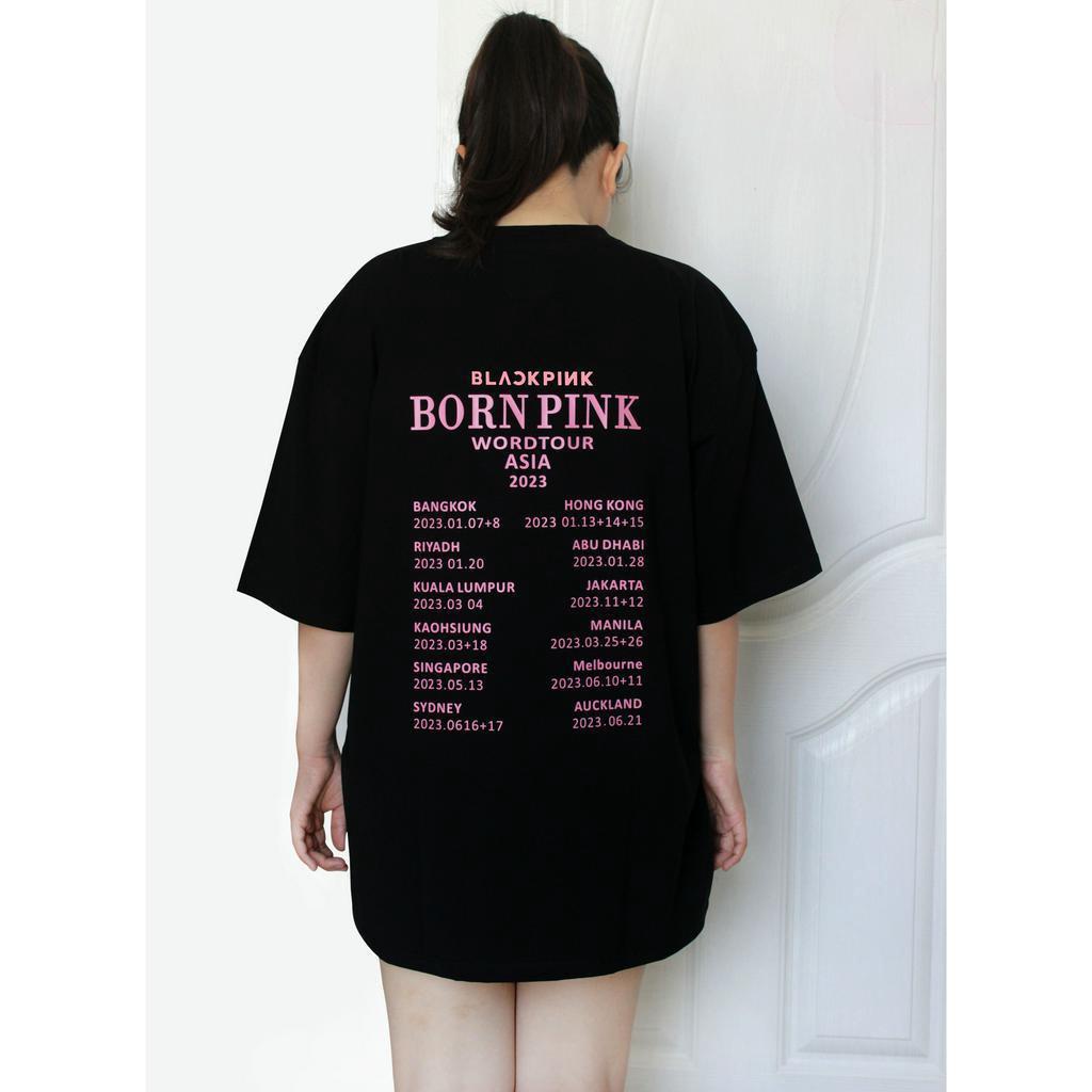 Áo thun BORN PINK TOUR cao cấp Form rộng Unisex, BlackPink - TRƠN TRẮNG, TRƠN TRẮNG