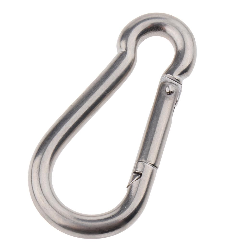 Stainless Steel Spring Snap Hook Carabiner Keychain Clips for Outdoors Sports, Not for climing!