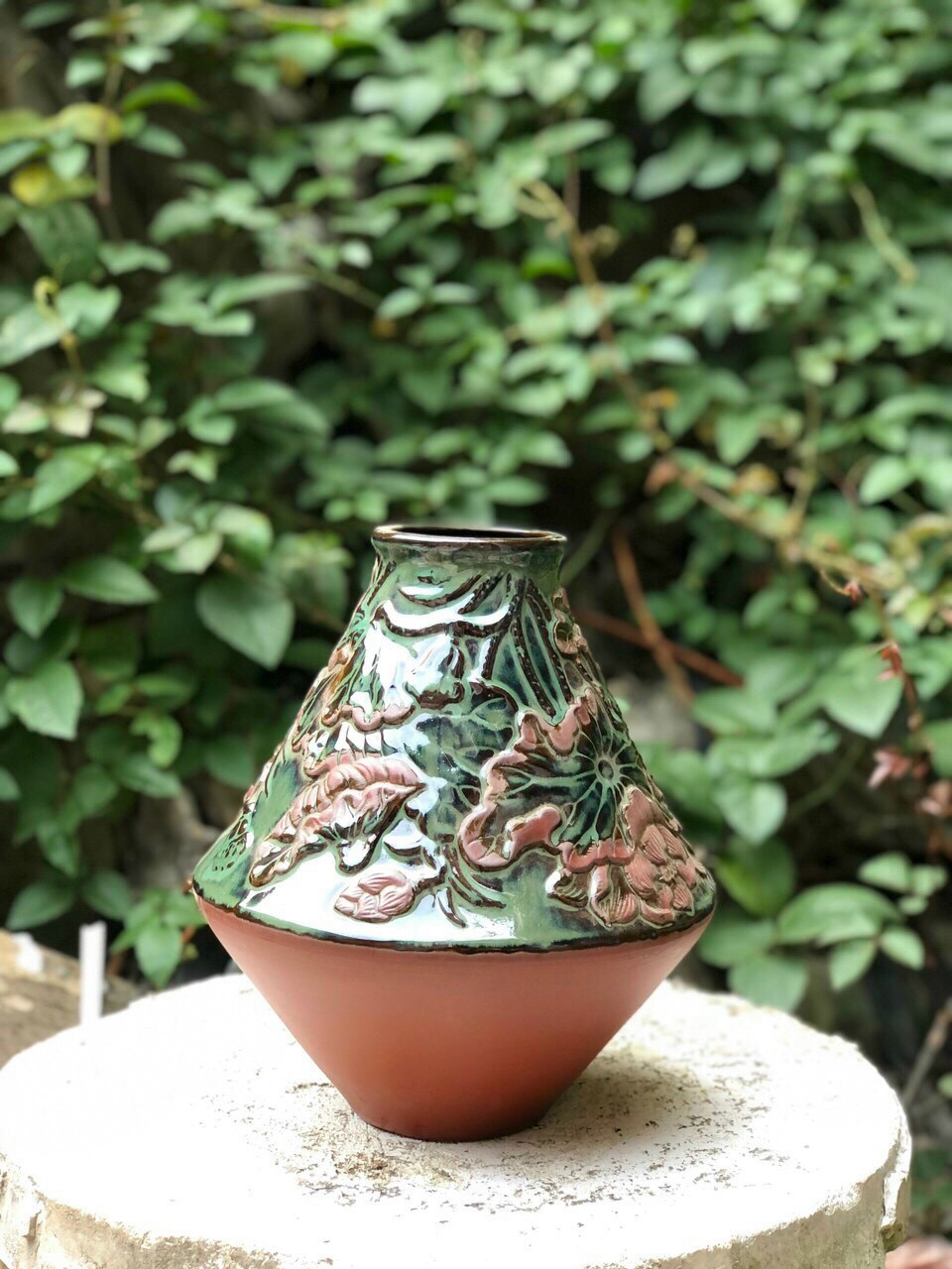 Bình hoa trang trí-Dáng Chum Vẽ Sen