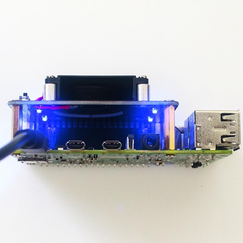 Mô Đun Quạt Tản Nhiệt Gpio Mở Rộng Có Đèn Led Cho Raspberry Pi3B / 3b + / 4b
