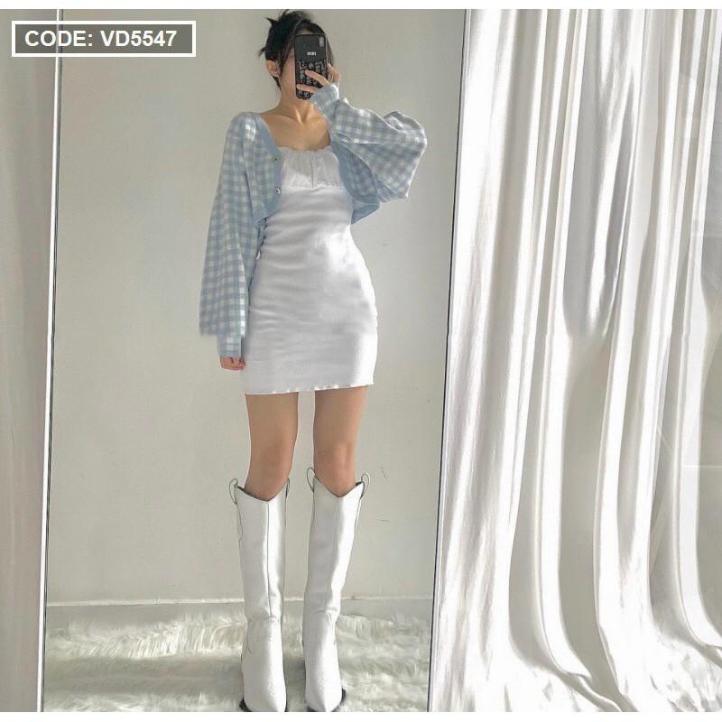 Đầm 2 dây kèm khoác tay dơi - VD5547