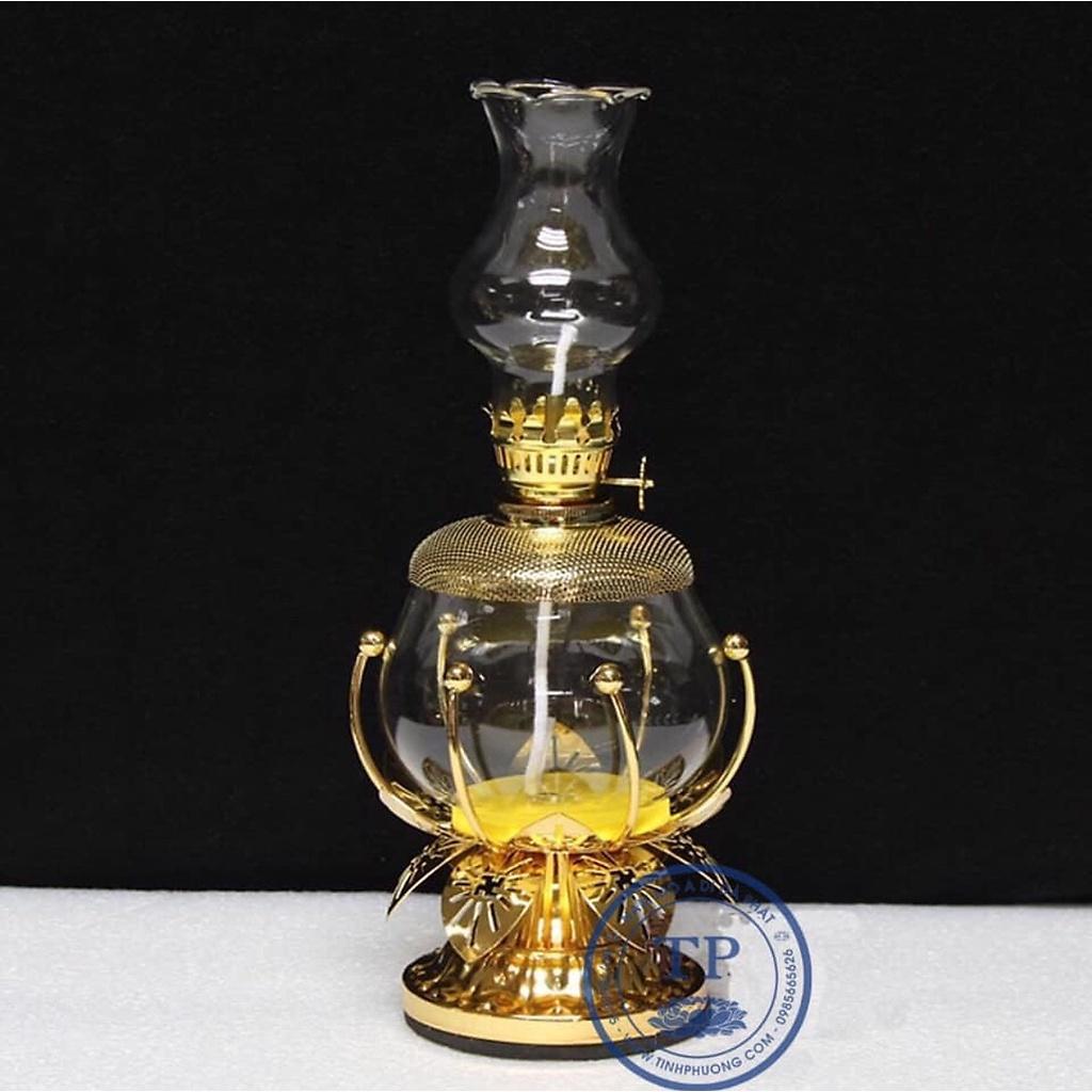 ĐÈN THỜ ĐỐT DẦU KẾ SEN HỢP KIM SI VÀNG KH18265