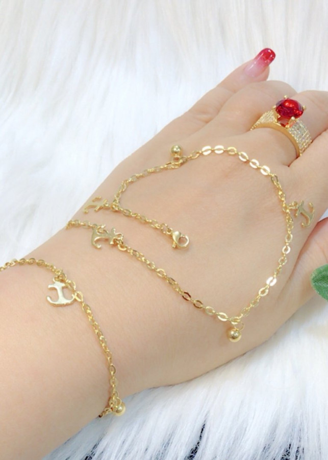 Lắc chân nữ mỏ neo EK mạ vàng 18k