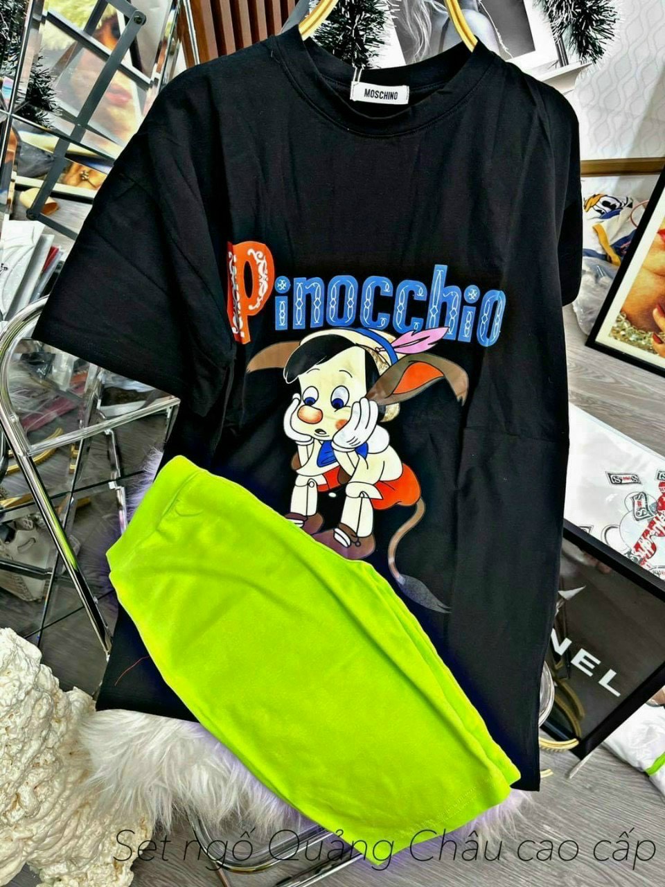 Set bộ Pinocchio áo thun form rộng quần bozip