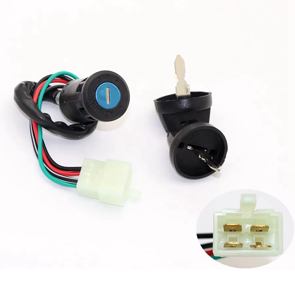 4 Wire Ignition Key Barrel Switch for ATV Quad   Bike 50-125cc