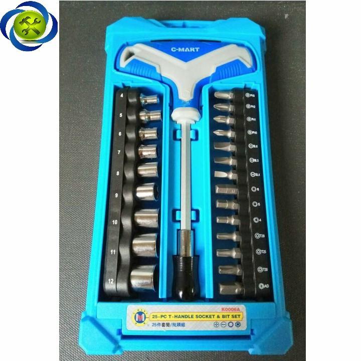 Bộ vít vặn 25 chi tiết C-MART K0006A