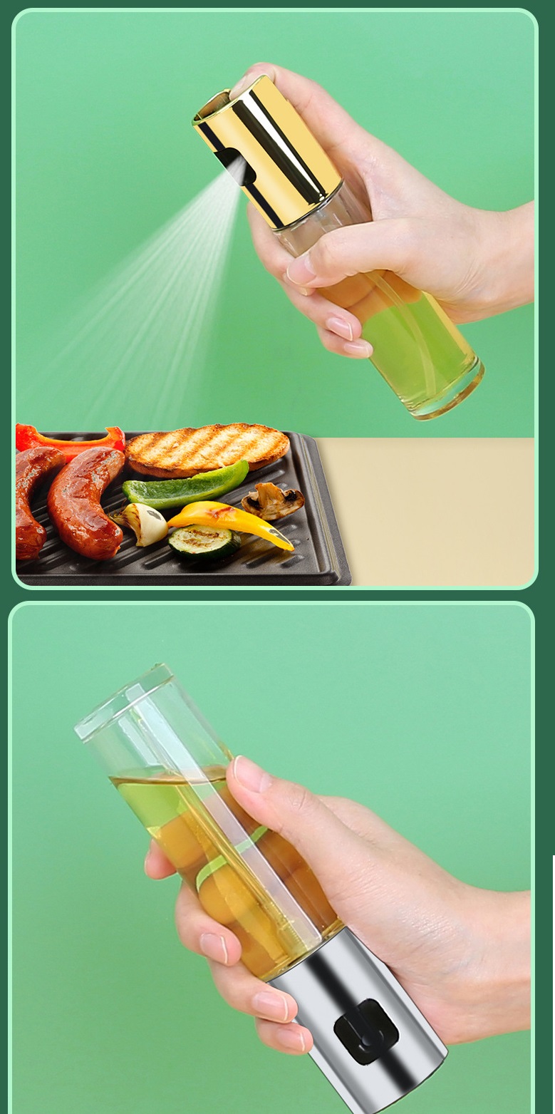 Bình Đựng Dầu Ăn Thủy Tinh Dạng Xịt, Chai Lọ Chiết Dầu Ăn, Gia Vị Dùng Nấu Ăn