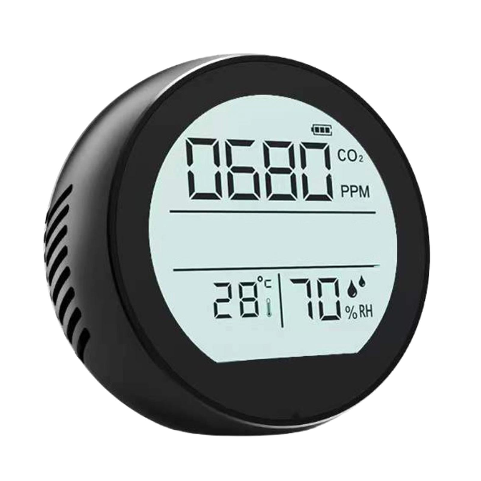 Air Quality Detector LED Digital USB Rechargeable Infrared CO2 Digital Meter 400-5000 PPM Range NDIR Sensor CO2 Temperature and Humidity 3 in 1 Tester for Room Office Greenhouse Warehouse