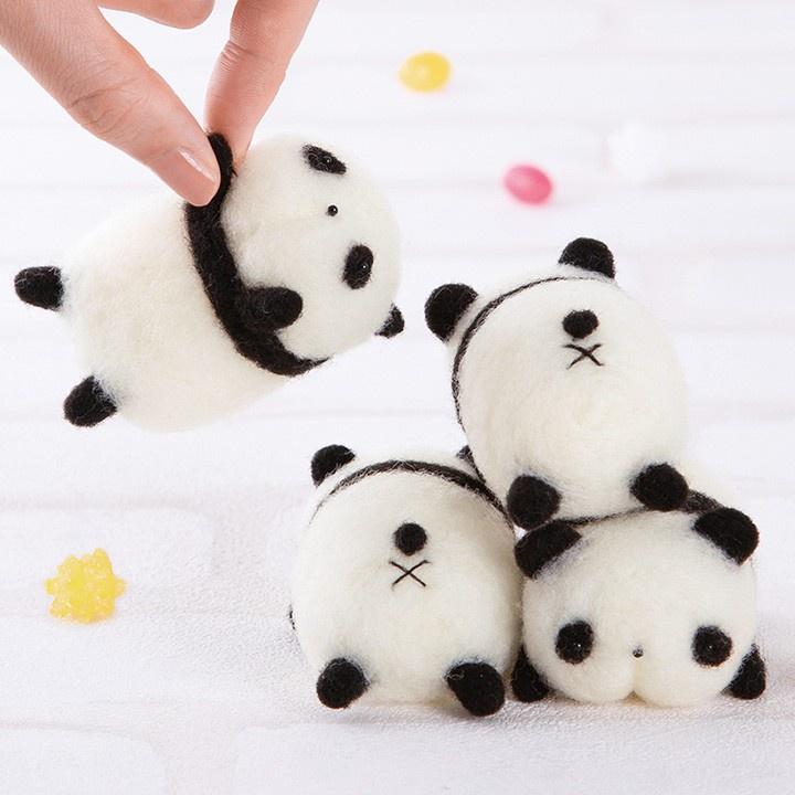 Hướng dẫn bộ len chọc Panda Đang ngủ - Bộ chọc len bằng móc khoá đơn giản, làm quà tặng ý nghĩa, món quà DIY,