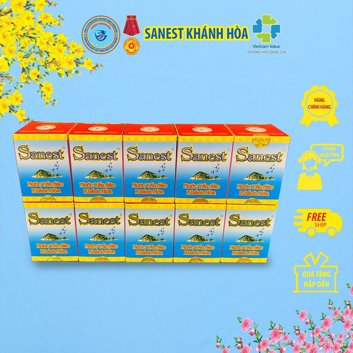 Nước yến sào Khánh Hòa Sanest đóng lọ 70ml - Sản phẩm sử dụng đường dành cho người ăn kiêng