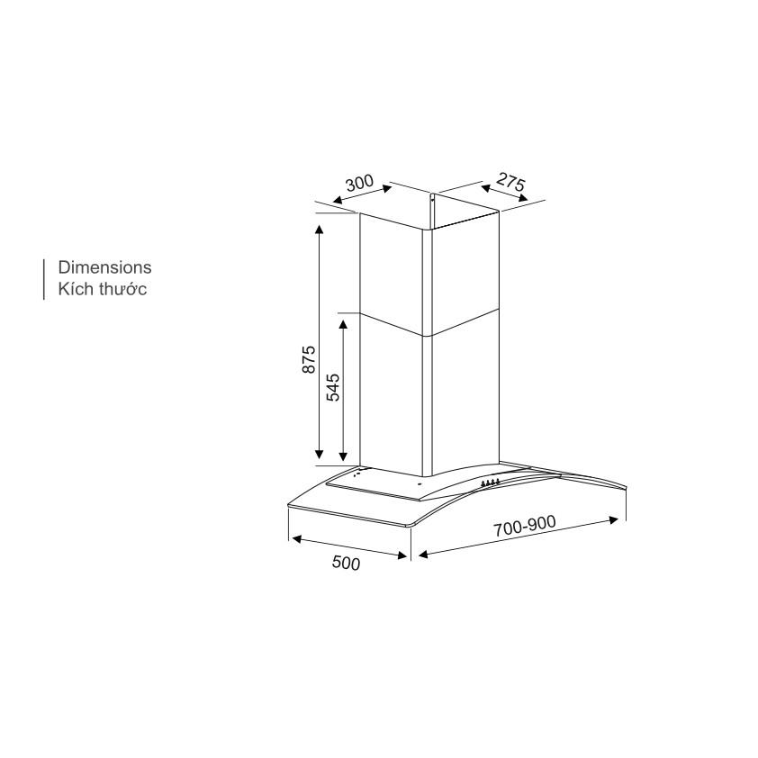 Máy Hút Mùi Kocher K-8890(90cm) - Hàng chính hãng