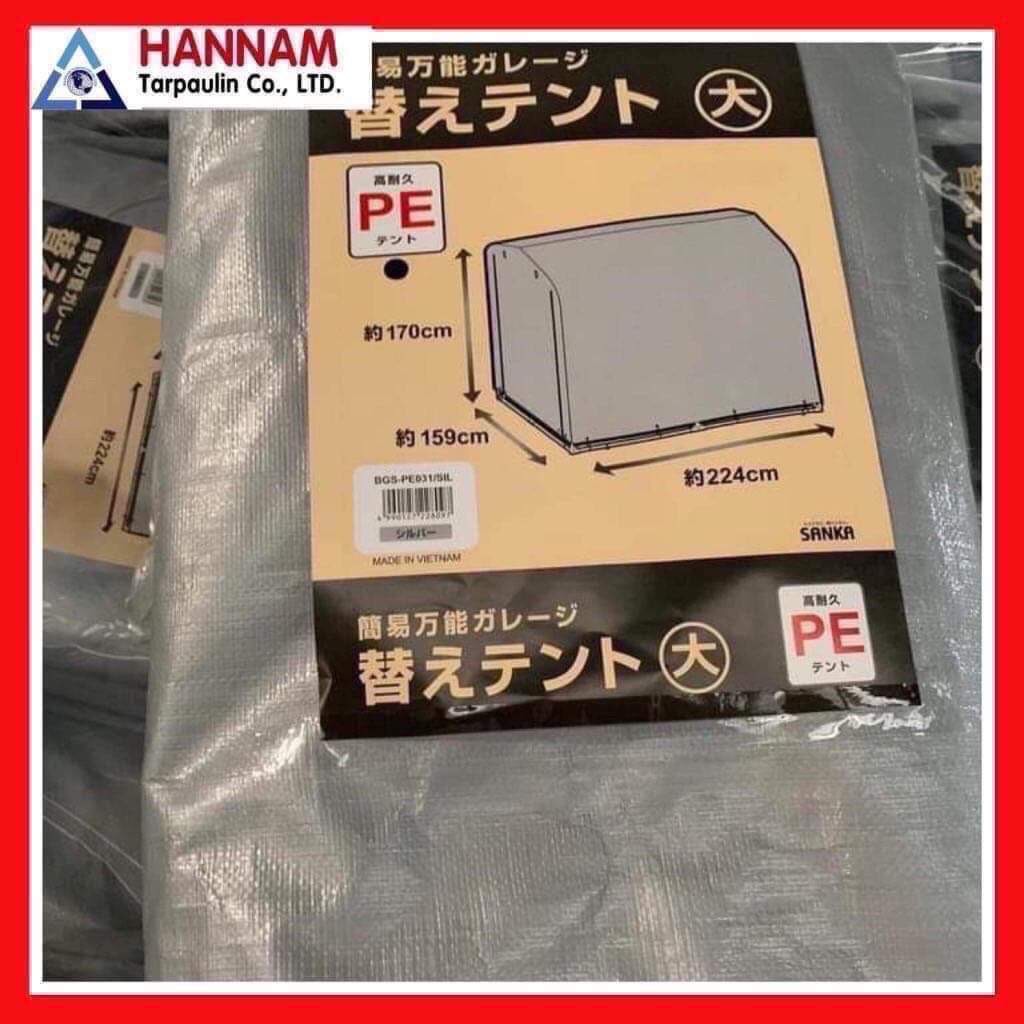 [Loại Dày] Bạt Che Mưa, Bạt Che Nắng Xám Trắng Hàn Quốc  2 Met  (Đóng Khoen May Viền Sẵn)