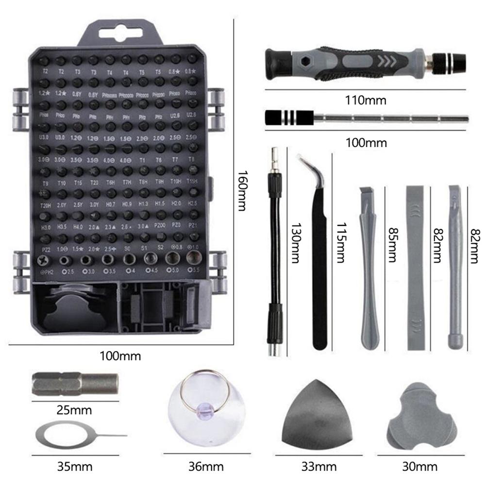 115pcs Screwdriver and Bit Set Multiple Screw Driver Bits Manual Repairing Tool for Phone Electronic Device