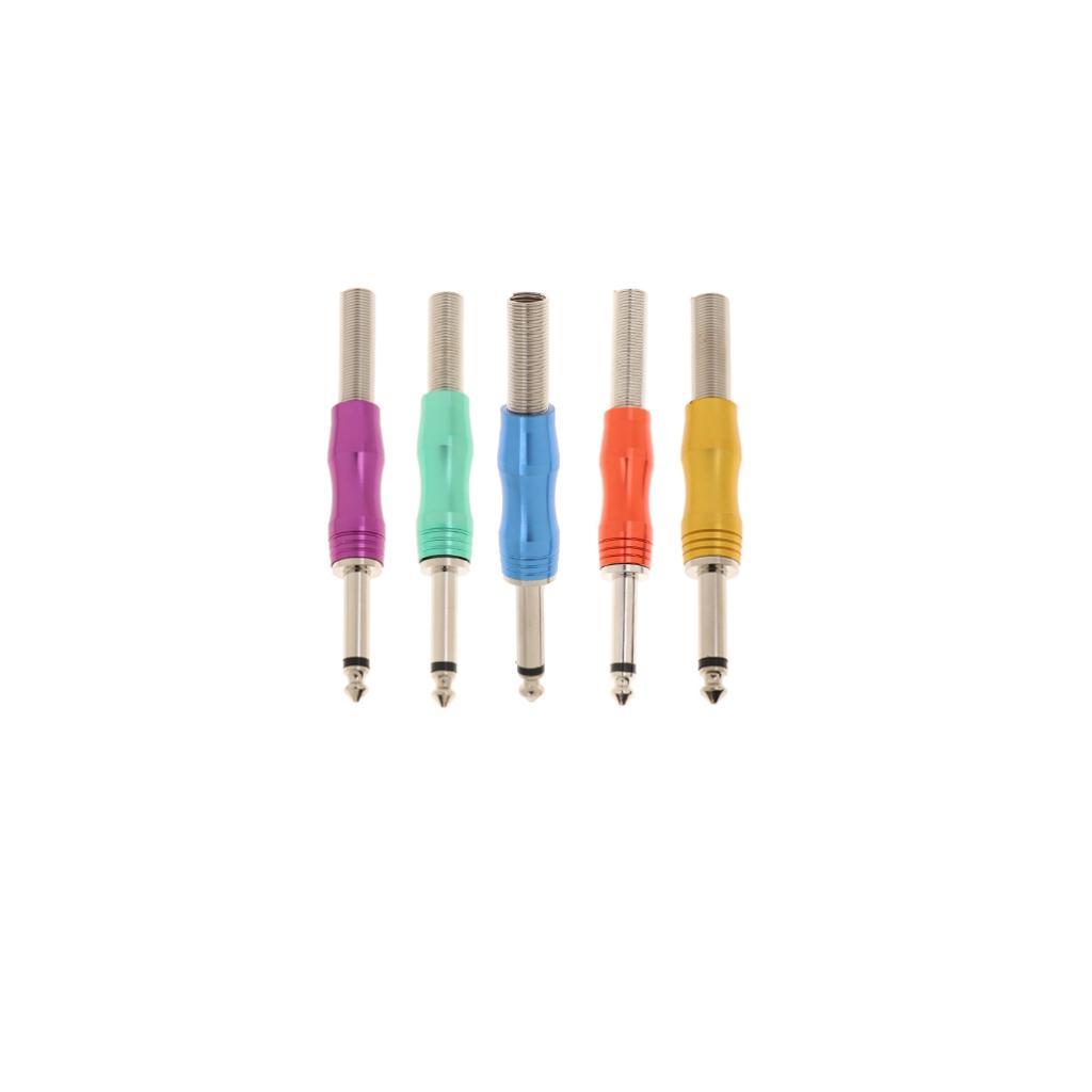 Copper 6.35mm Mono Jack Plug Audio Connector for Amplifier Microphone