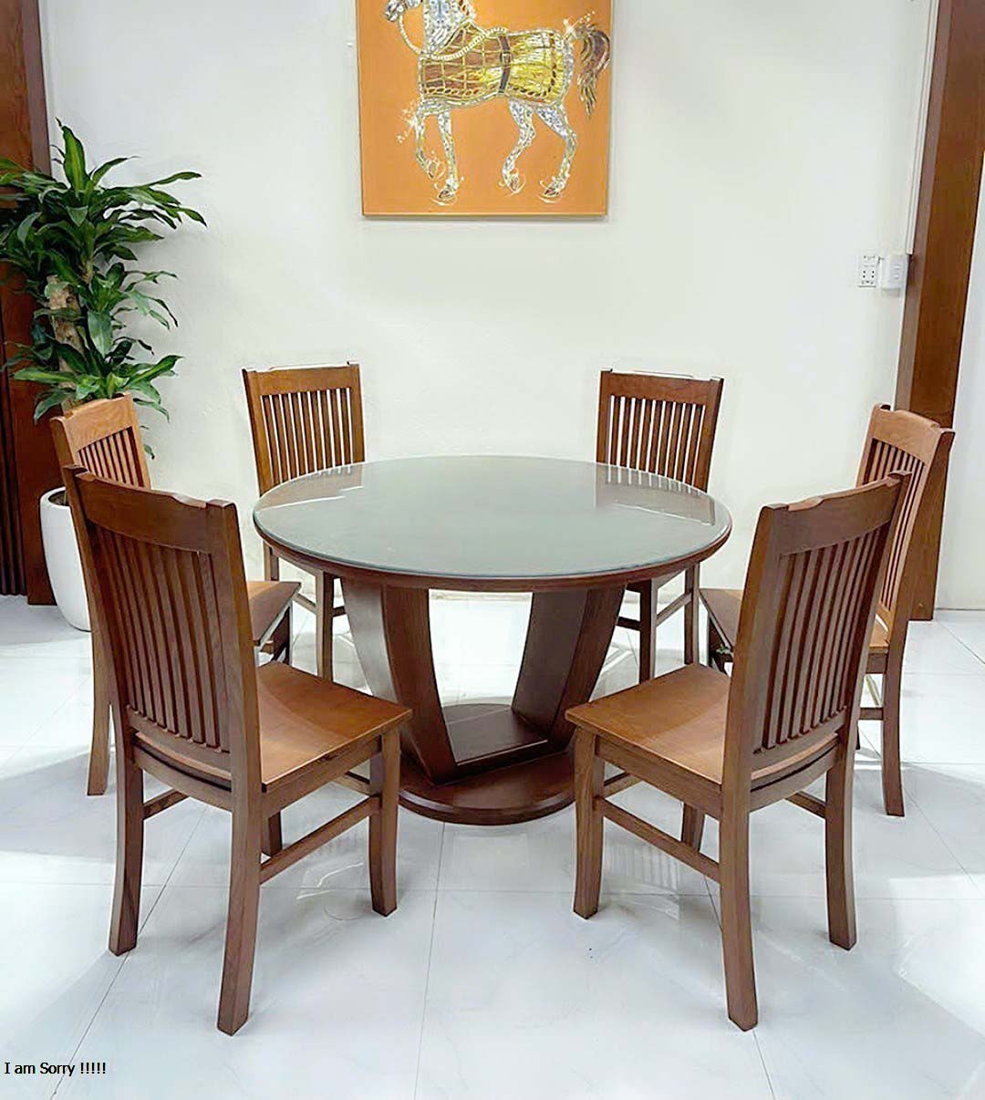 Bộ bàn ăn bàn tròn mẫu mới gỗ sồi, bộ bàn ăn 6 ghế mẫu mới giá rẻ hàng xưởng bao chất