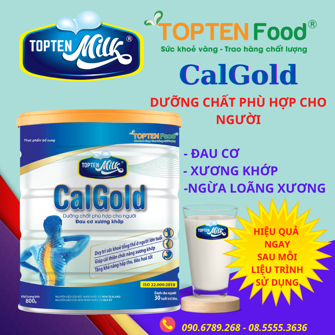 Sữa xương khớp,bổ sung can xi Cal Gold 800g topten milk