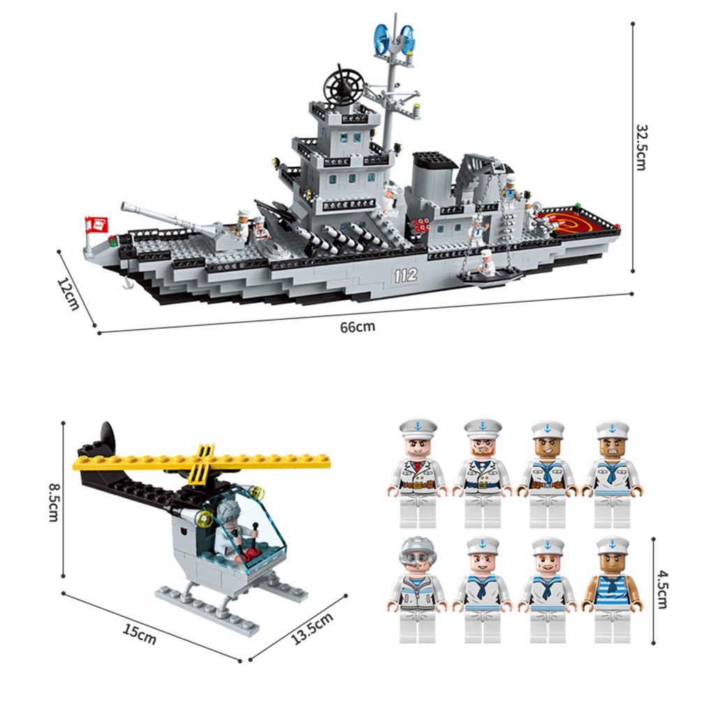 Đồ chơi lắp ráp Mô hình Tàu chiến - Warship Qman 112