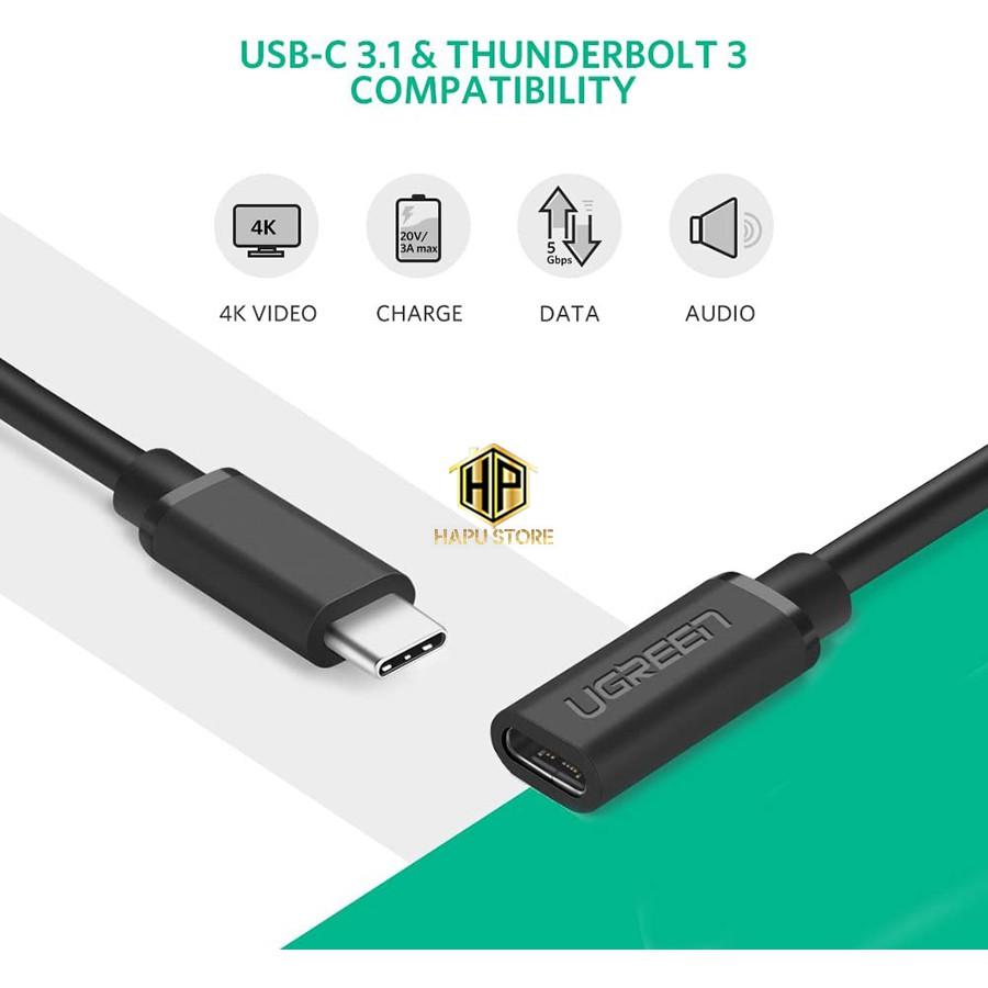 Cáp nối dài USB Type C Ugreen 40574 dài 0,5m chính hãng - Hàng Chính Hãng